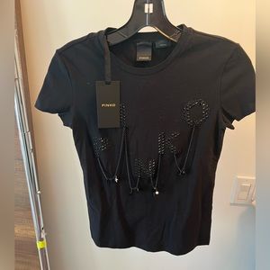 Pinko black logo cotton t shirt w tags